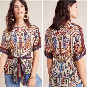 Vineet Bahl for Anthropologie Meknes Embroidered Blouse